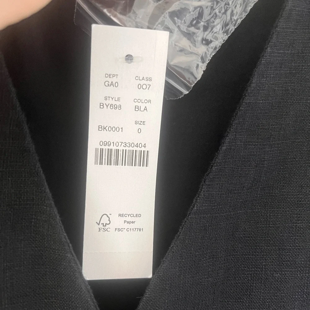 J. Crew Black Button Down Linen Vest NWT